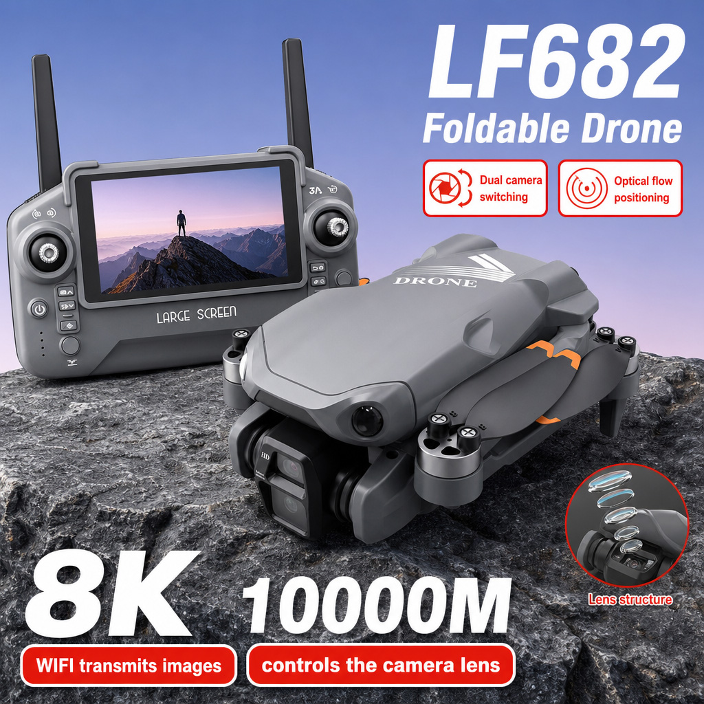 Outdoor Power Box - Luftbild-Drohne LF682 mit 8K HD Dual-Kameras,