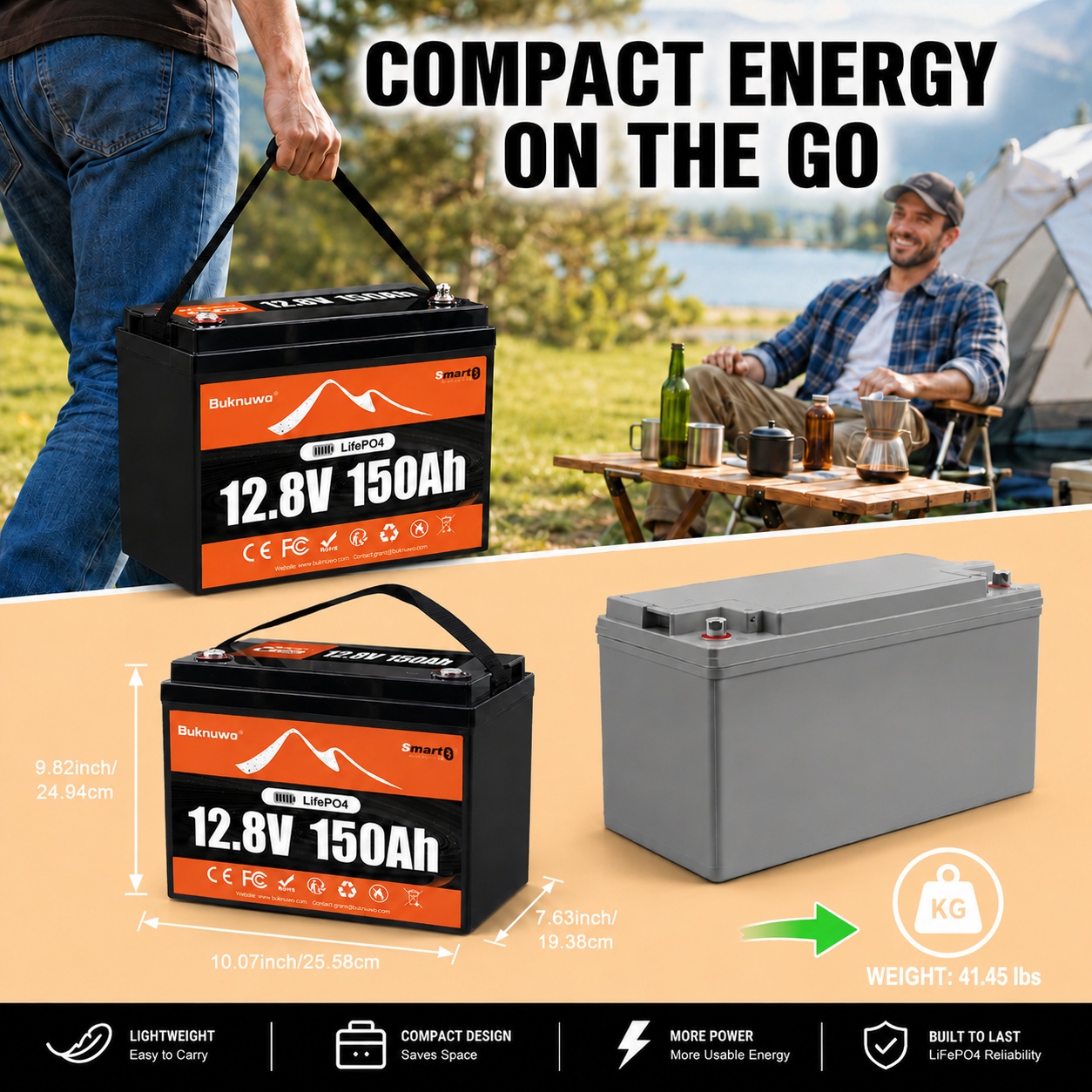 Buknuwo Smart 12V/12,8V 150Ah  – Outdoor Power Source Bewertung und Preis