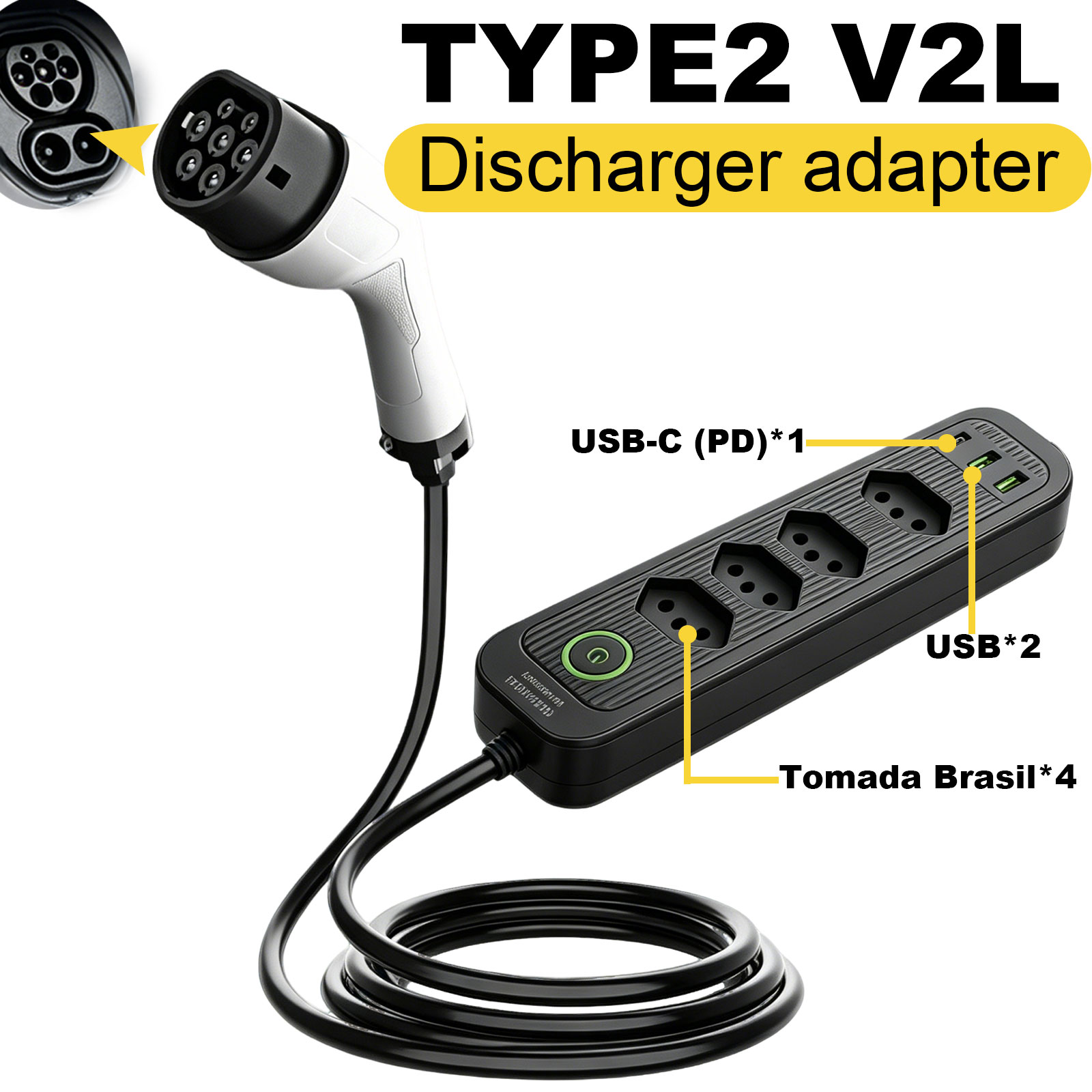 Typ2 V2L Entladeadapter 16A Br – Outdoor Power Rack Bewertung und Preis