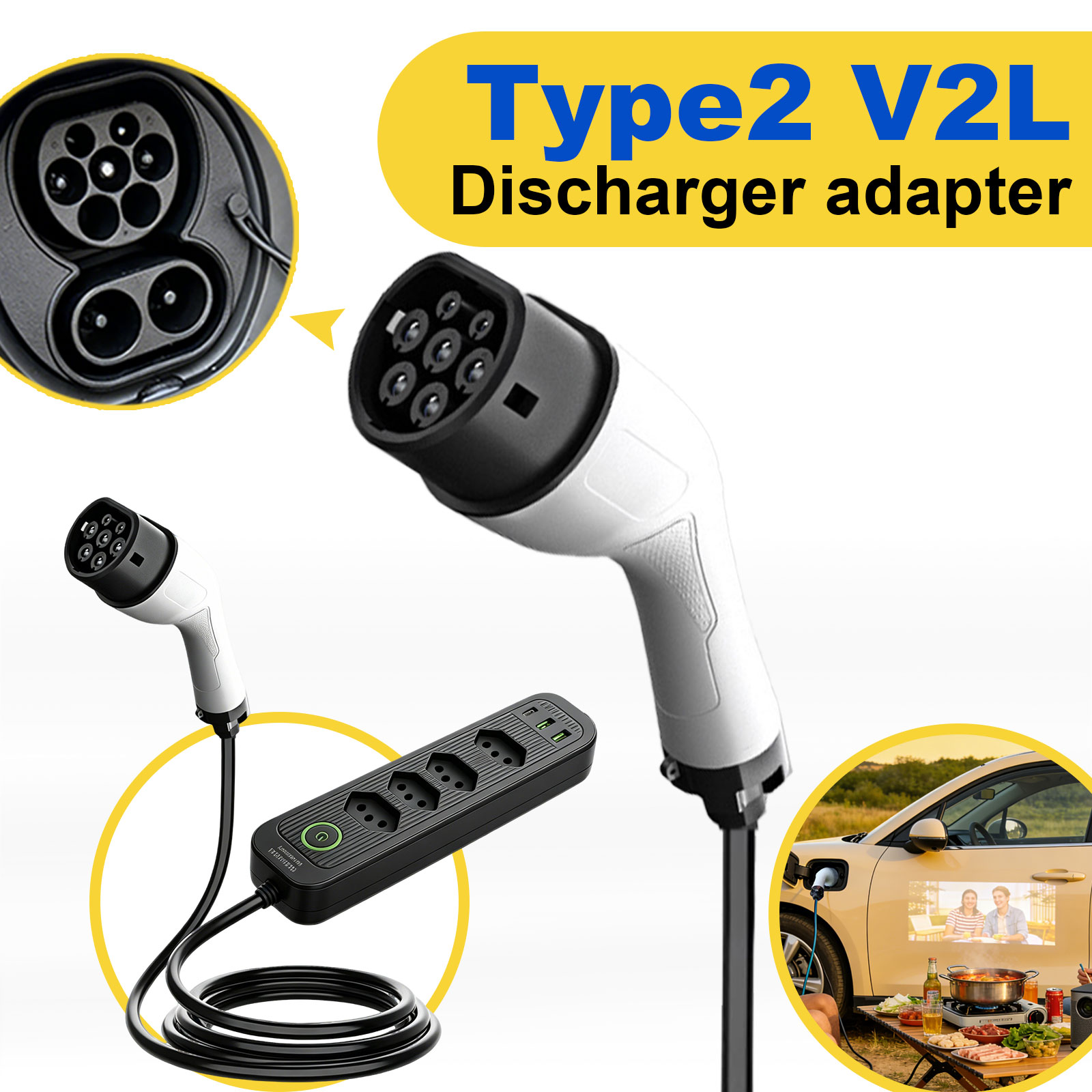 Typ2 V2L Entladeadapter 16A Br – Outdoor Power Rack Bewertung und Preis